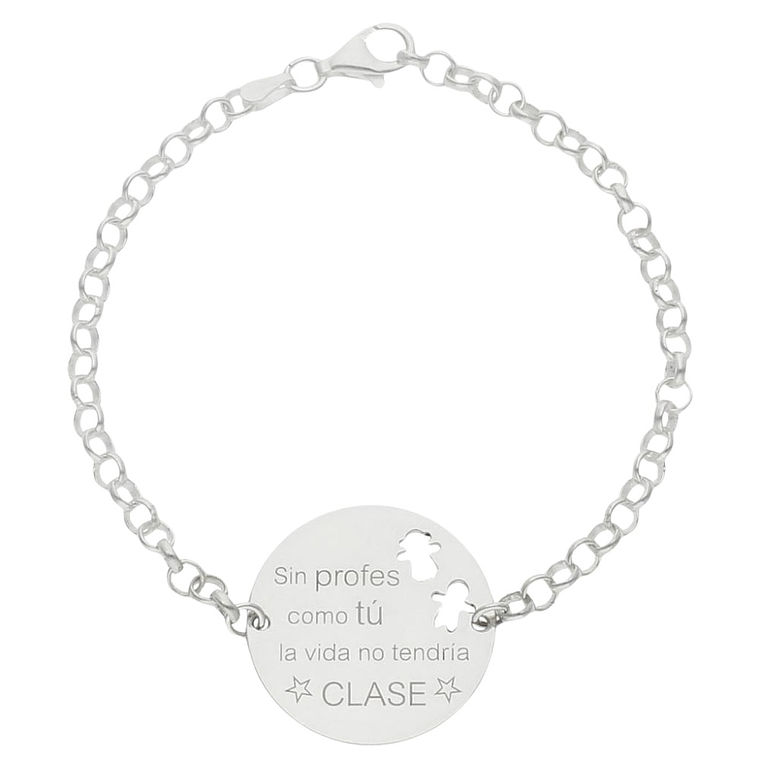 Pulsera personalizada para los maestros plata 1