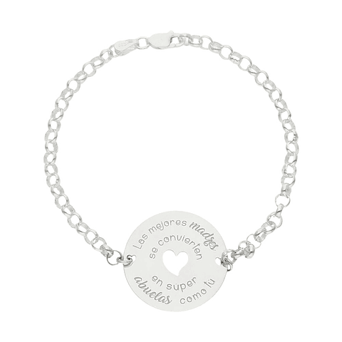 Pulsera personalizada abuela leyenda plata
