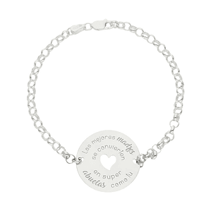 Pulsera personalizada abuela leyenda plata