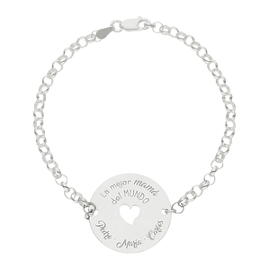 Pulsera personalizada leyenda mamá en plata