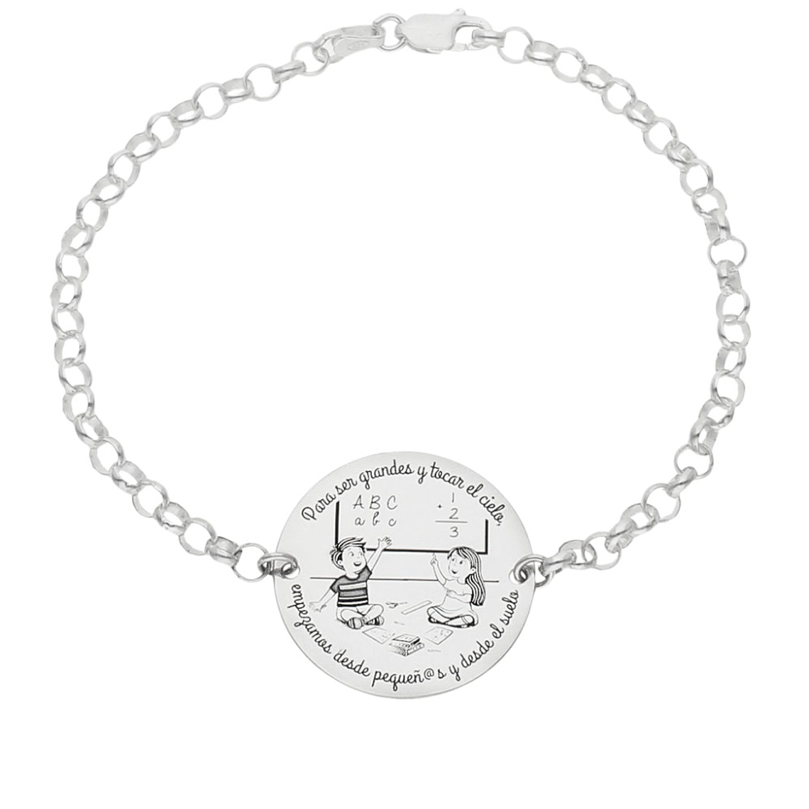 Pulsera personalizada de niños plata 1
