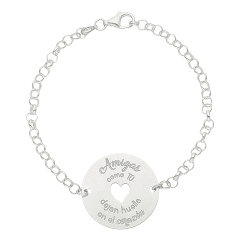 Pulsera personalizada para amiga plata