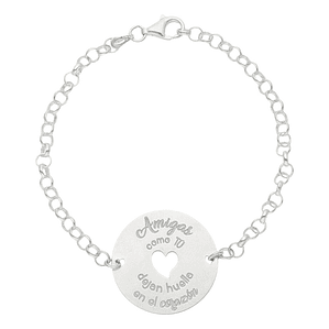 Pulsera personalizada para amiga plata