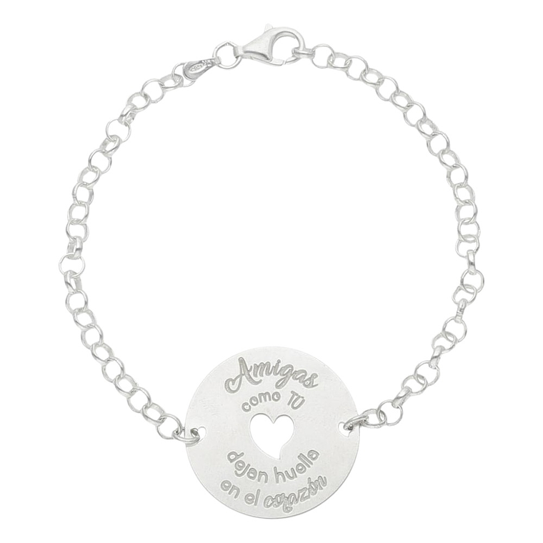 Pulsera personalizada para amiga plata 2