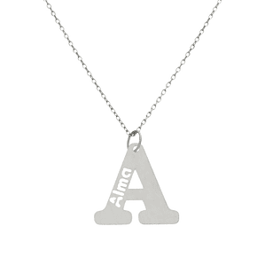 Colgante personalizado inicial y nombre plata
