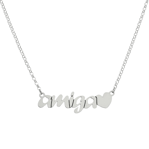 Colgante personalizado de amiga plata 