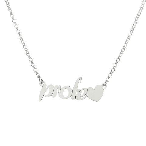 Colgante personalizado profe plata