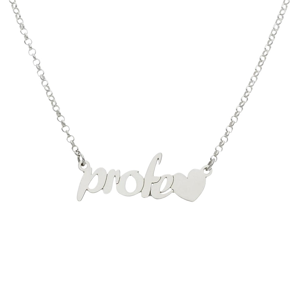 Colgante personalizado profe plata 1