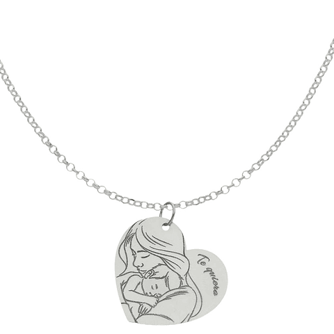 Colgante personalizado te quiero mamá plata