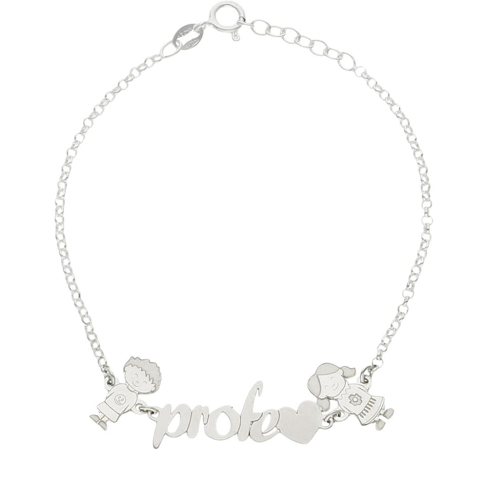 Pulsera personalizada profe plata 1