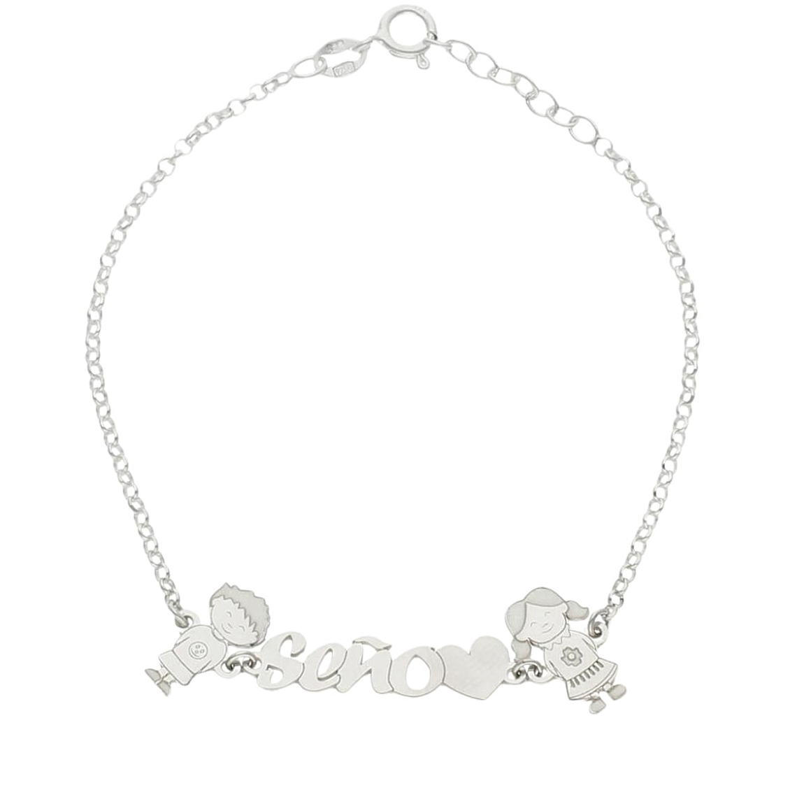 Pulsera personalizada seño plata 1