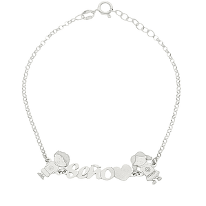 Pulsera personalizada seño plata