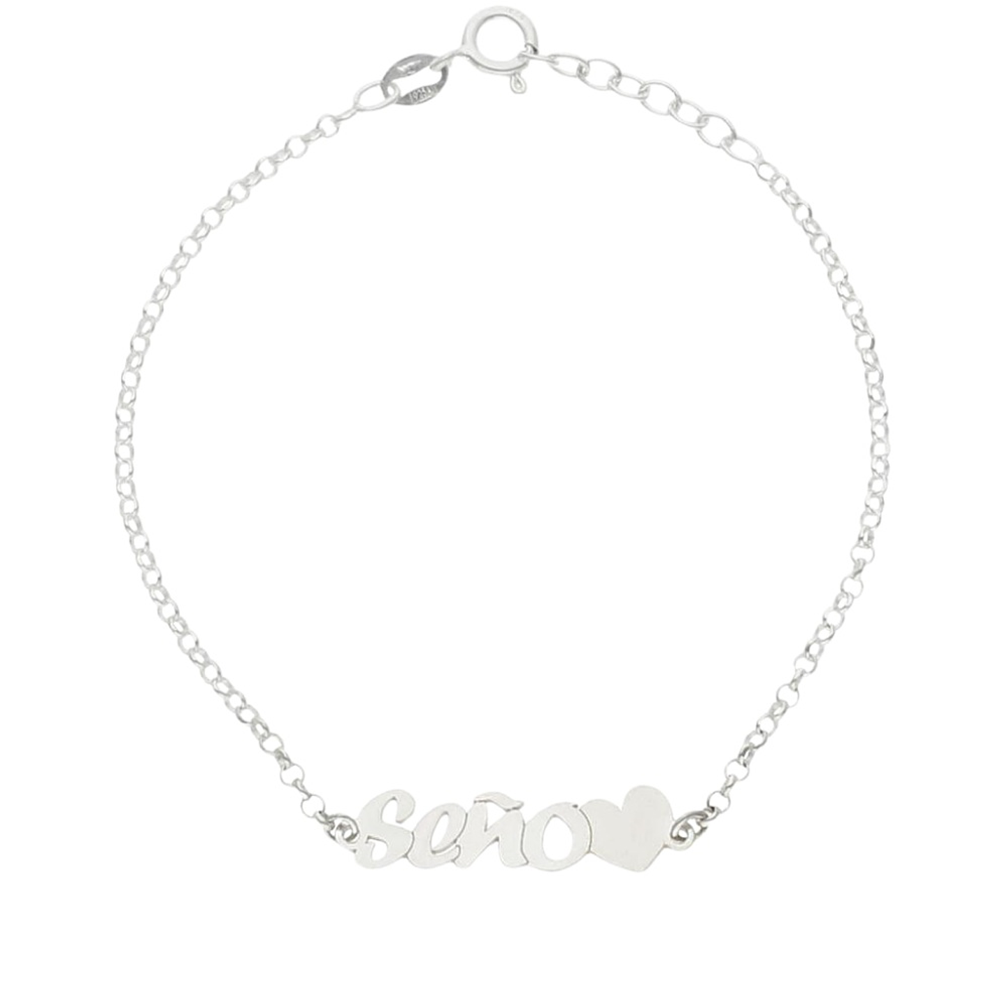 Pulsera personalizada seño plata 1