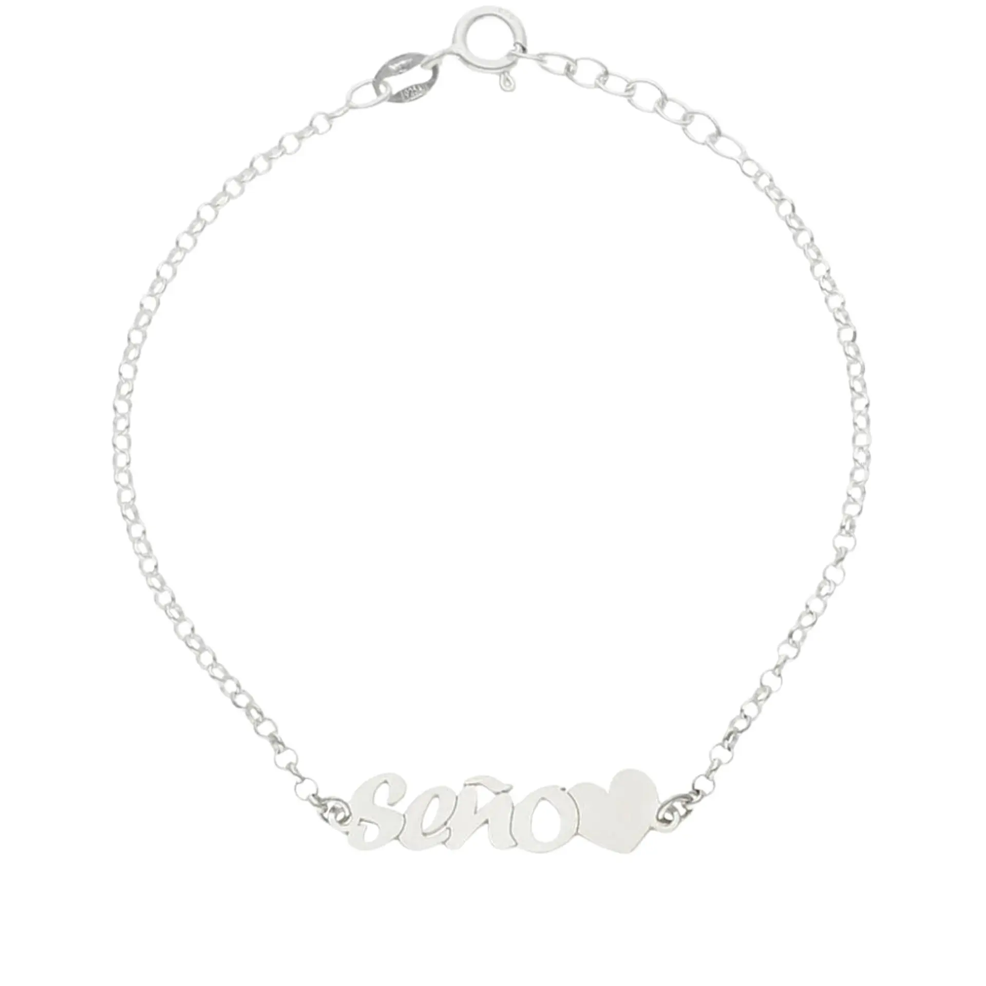 Pulsera personalizada seño plata 1