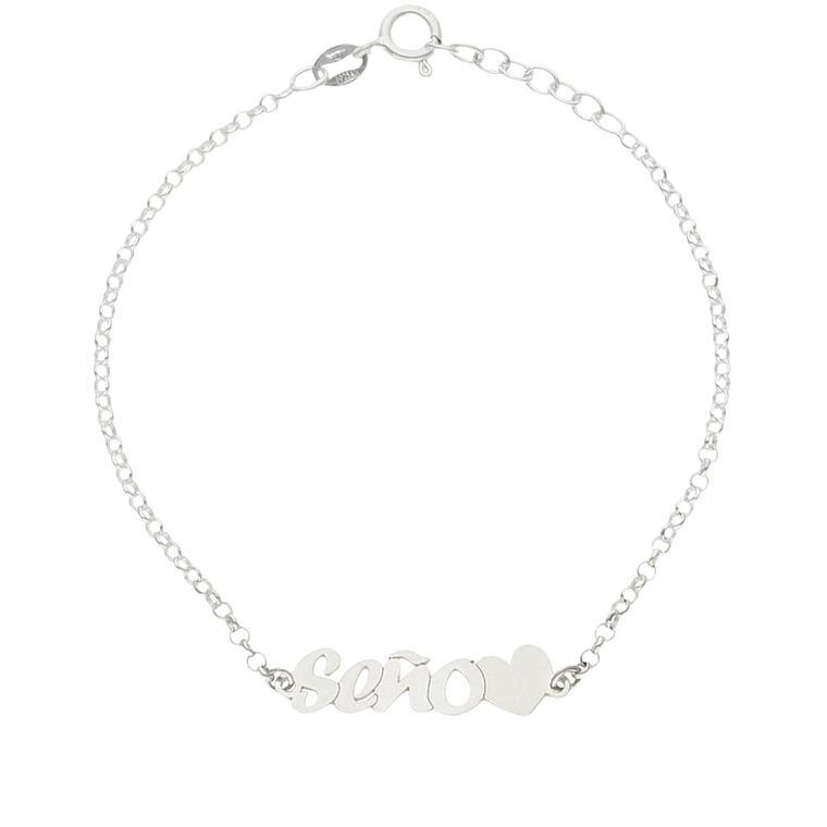 Pulsera personalizada seño plata 1