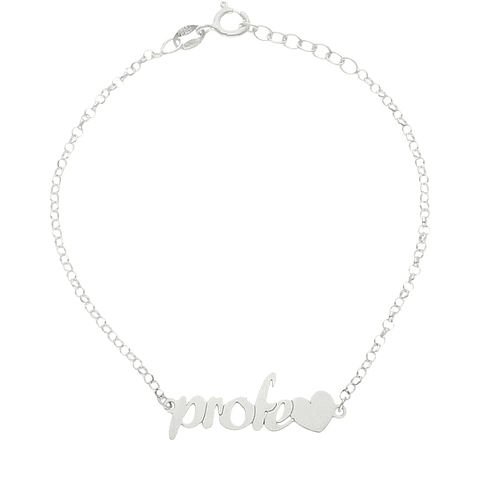 Pulsera personalizada profe plata