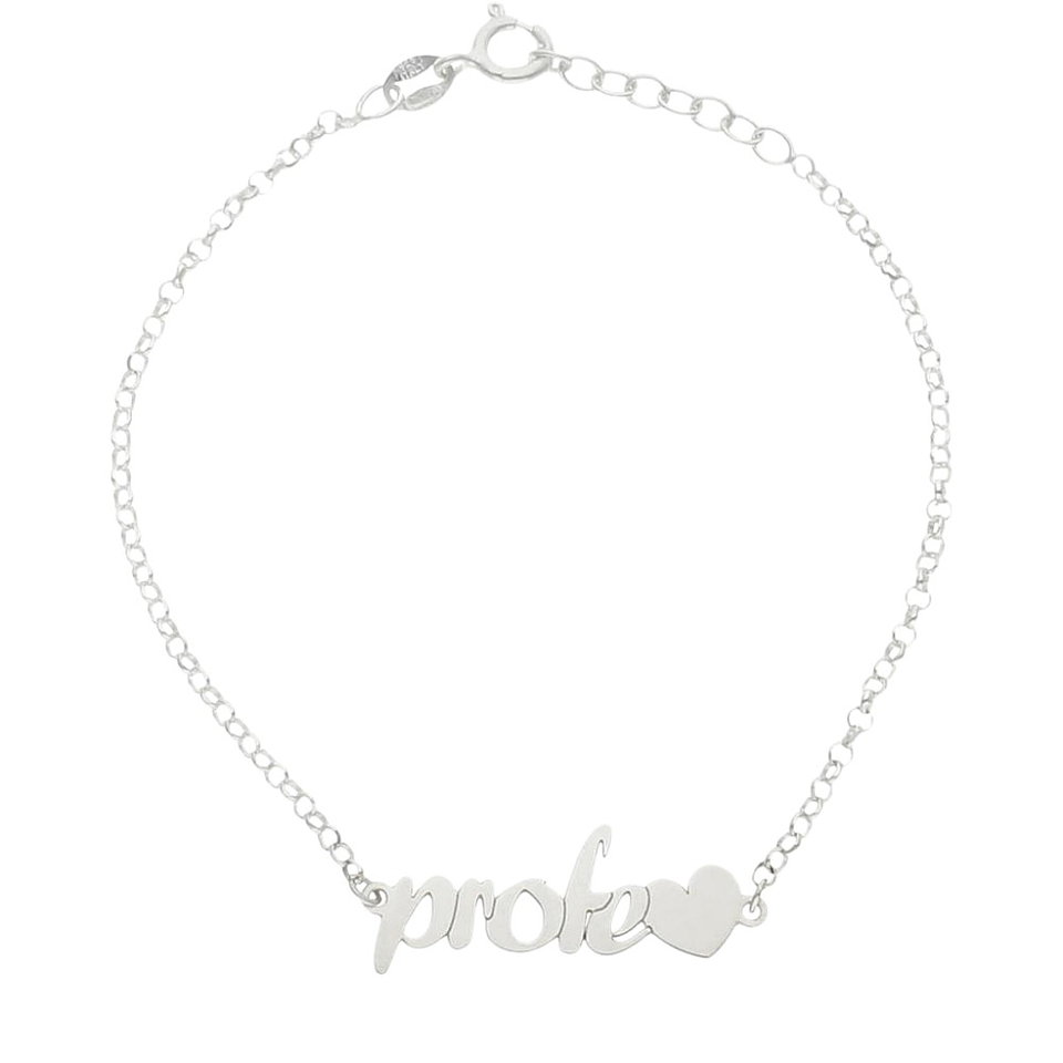 Pulsera personalizada profe plata 1