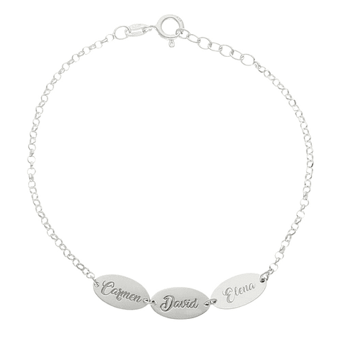 Pulsera personalizada nombres plata