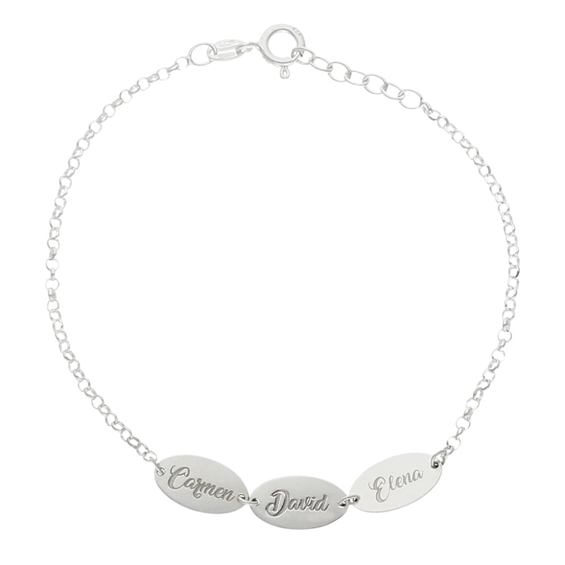 Pulsera personalizada nombres plata 1