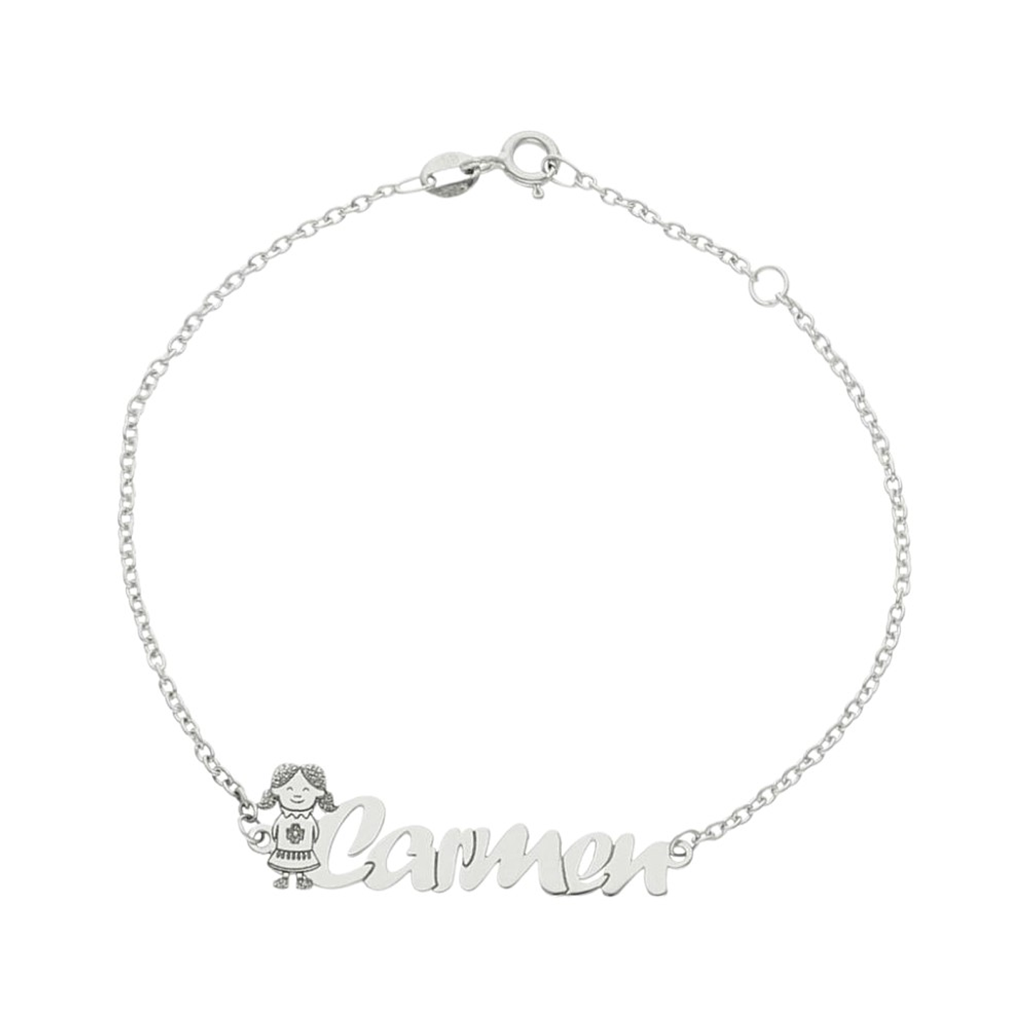 Pulsera personalizada nombre de niña plata  4