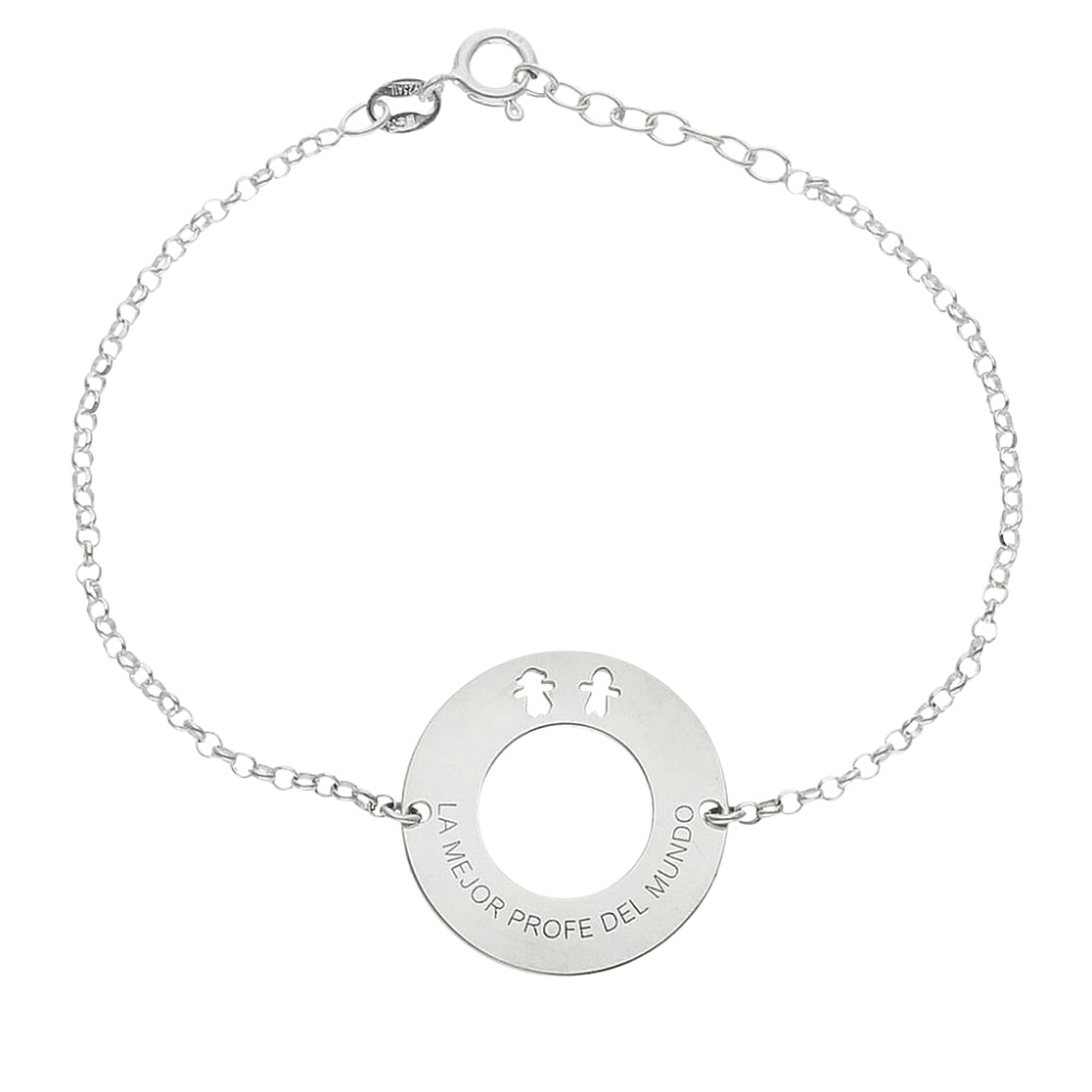 Pulsera personalizada para la profe favorita plata 1