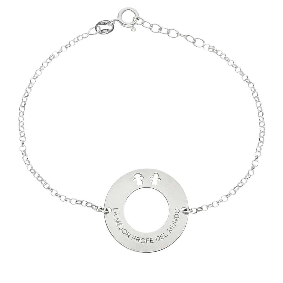 Pulsera personalizada para la profe favorita plata 1