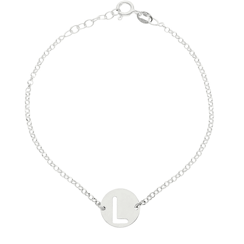 Pulsera personalizada inicial de tu nombre plata