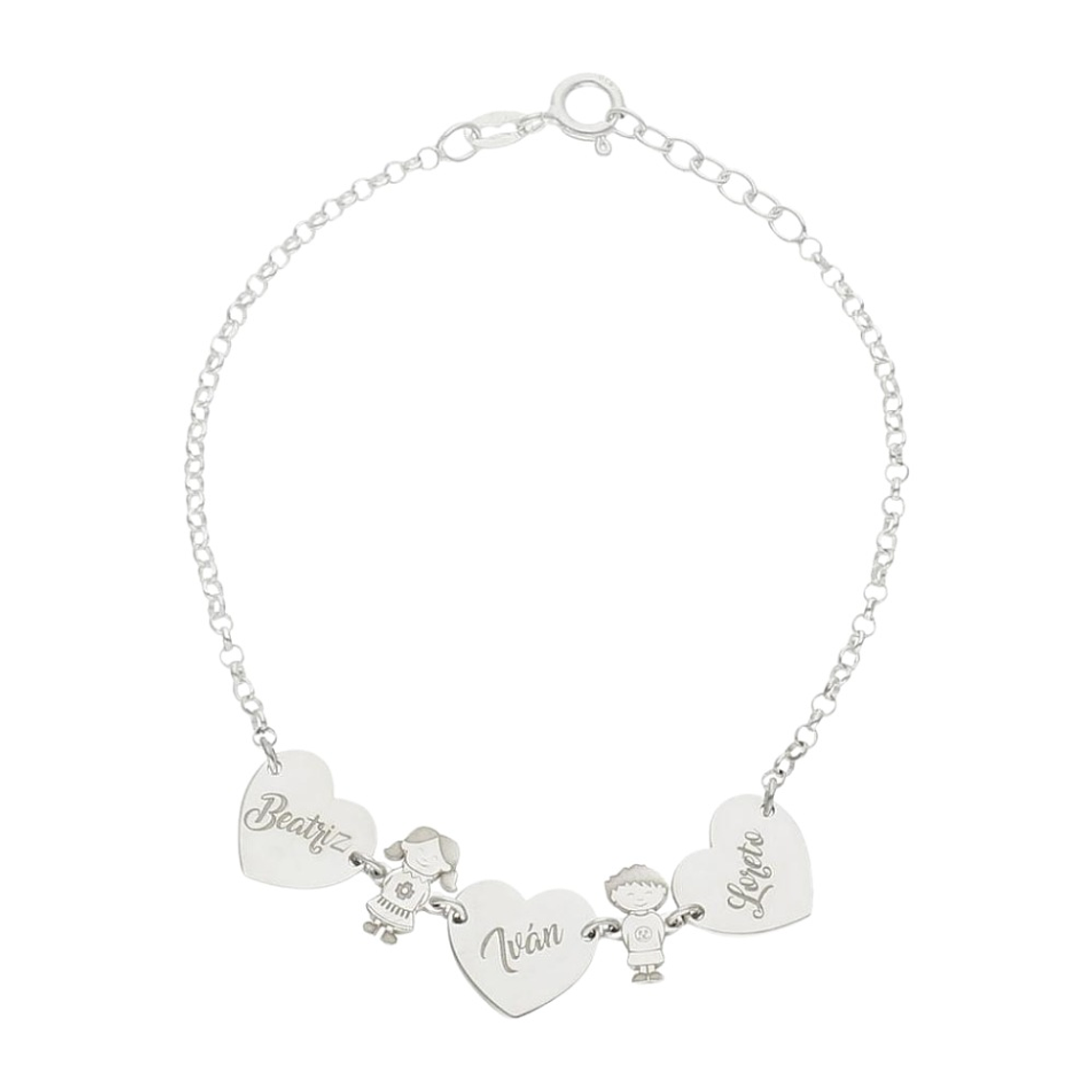 Pulsera personalizada de nombres plata  1