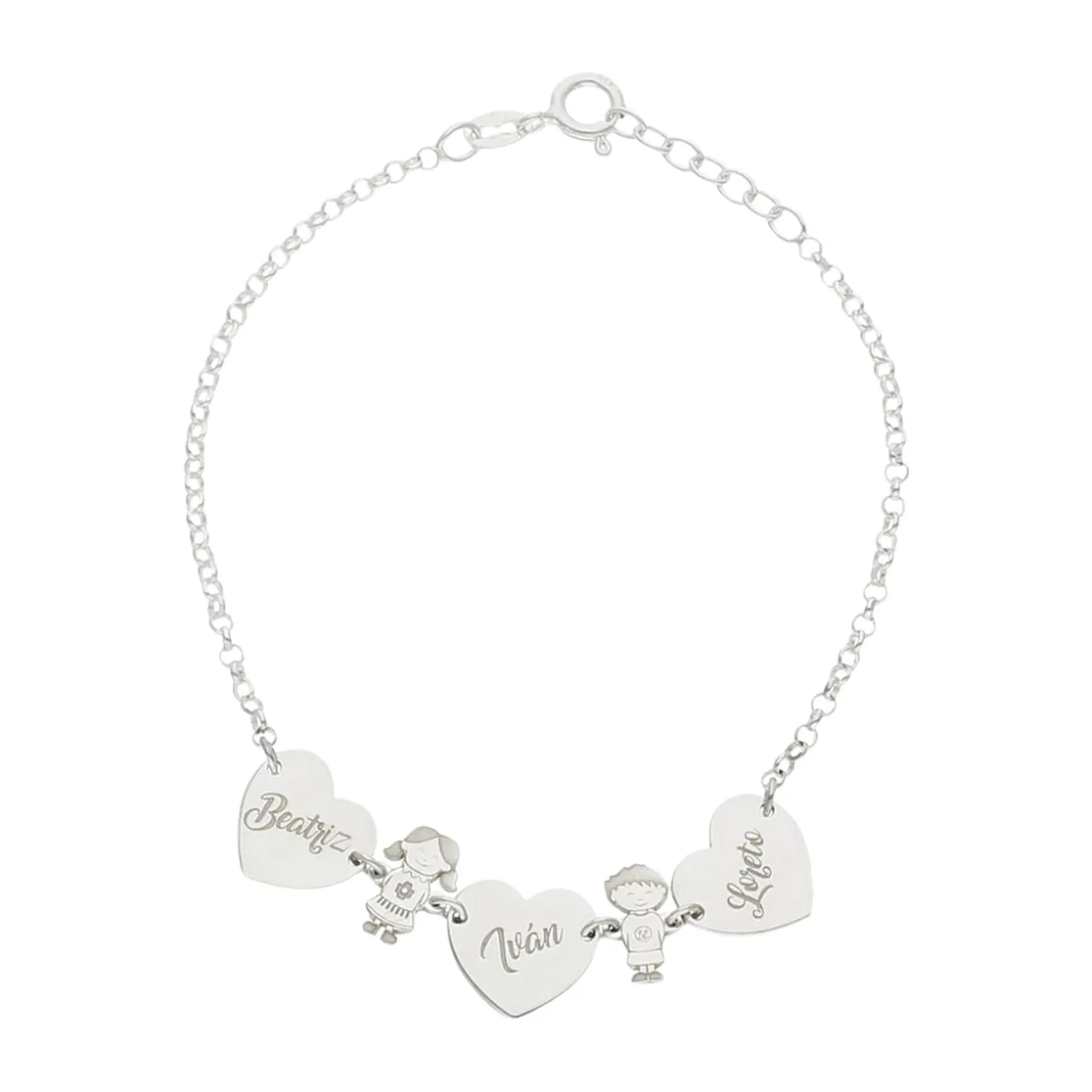 Pulsera personalizada de nombres plata  1