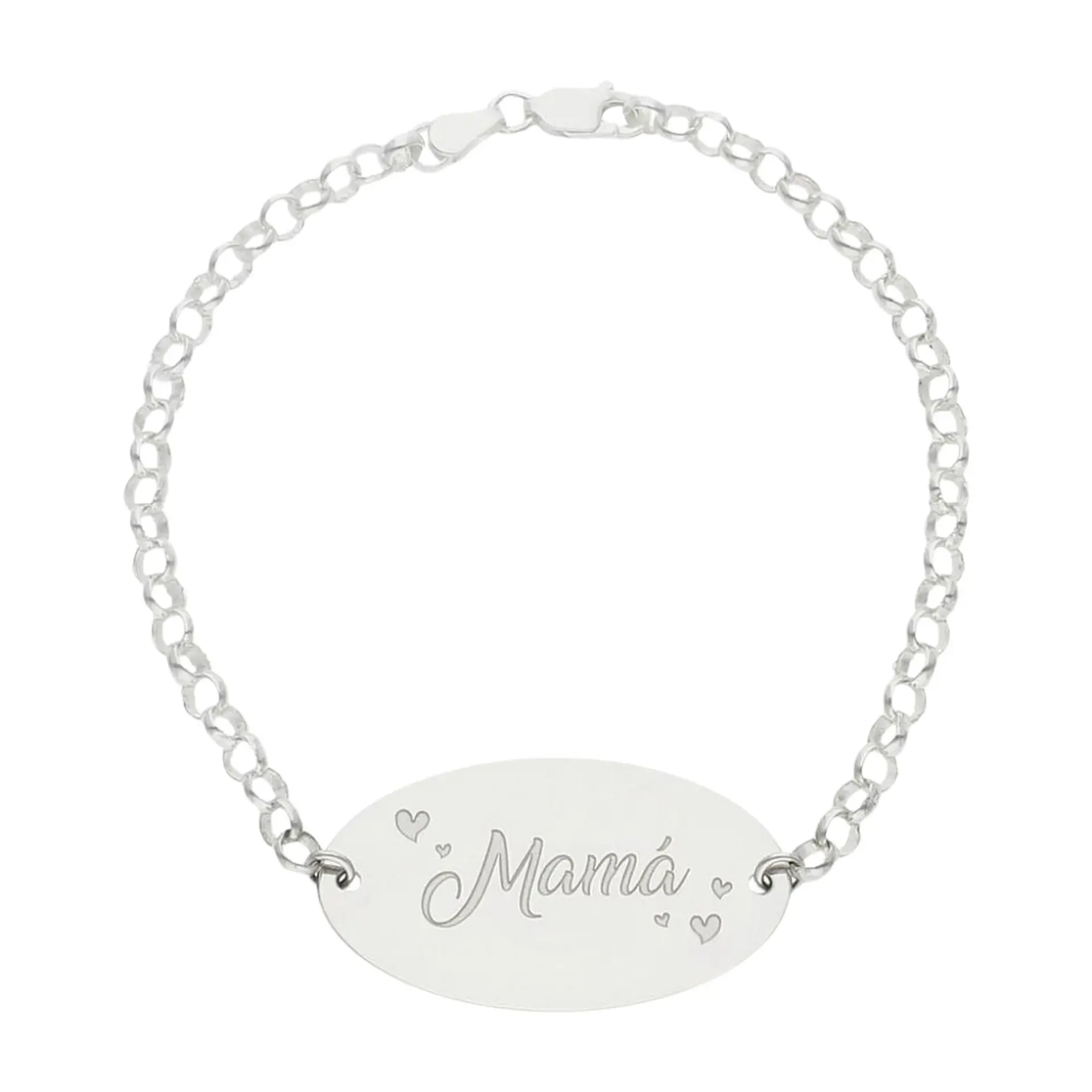 Pulsera personalizada para mamá plata 2