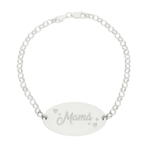 Pulsera personalizada para mamá plata