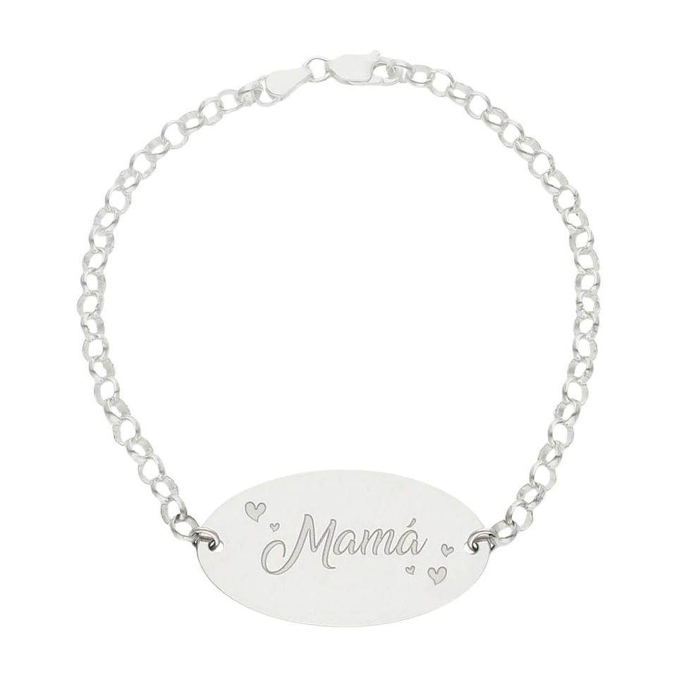 Pulsera personalizada para mamá plata 2