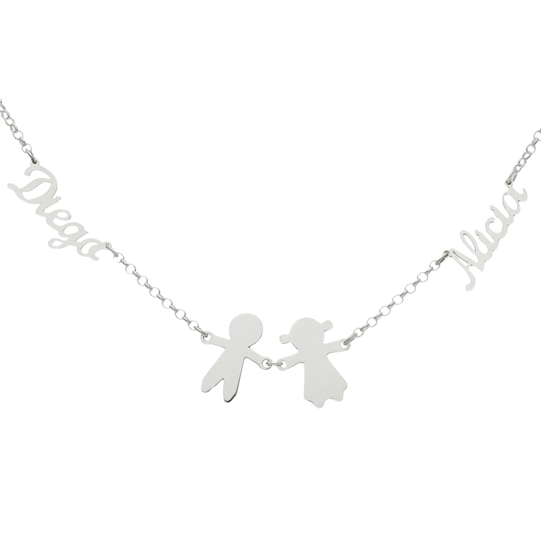 Gargantilla personalizada nombres de parejas plata 1