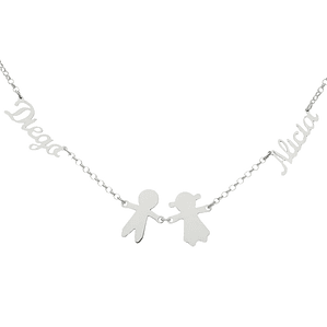 Gargantilla personalizada nombres de parejas plata