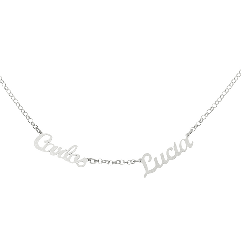 Gargantilla personalizada con nombres plata