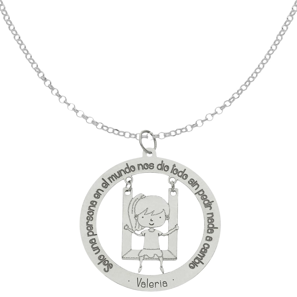 Gargantilla personalizada de niña y leyenda plata  1
