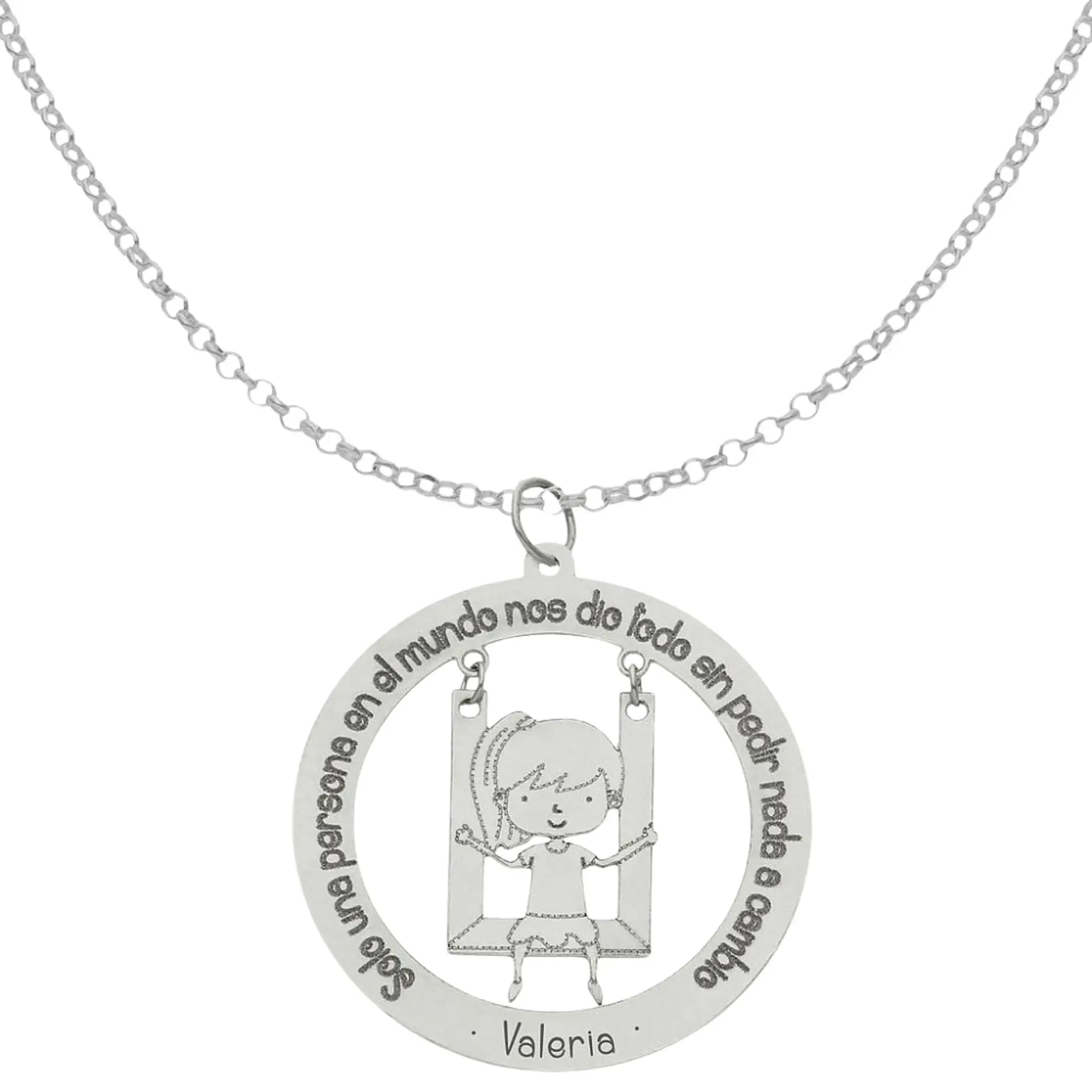 Gargantilla personalizada de niña y leyenda plata  1