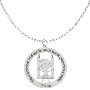 Gargantilla personalizada de niña y leyenda plata 