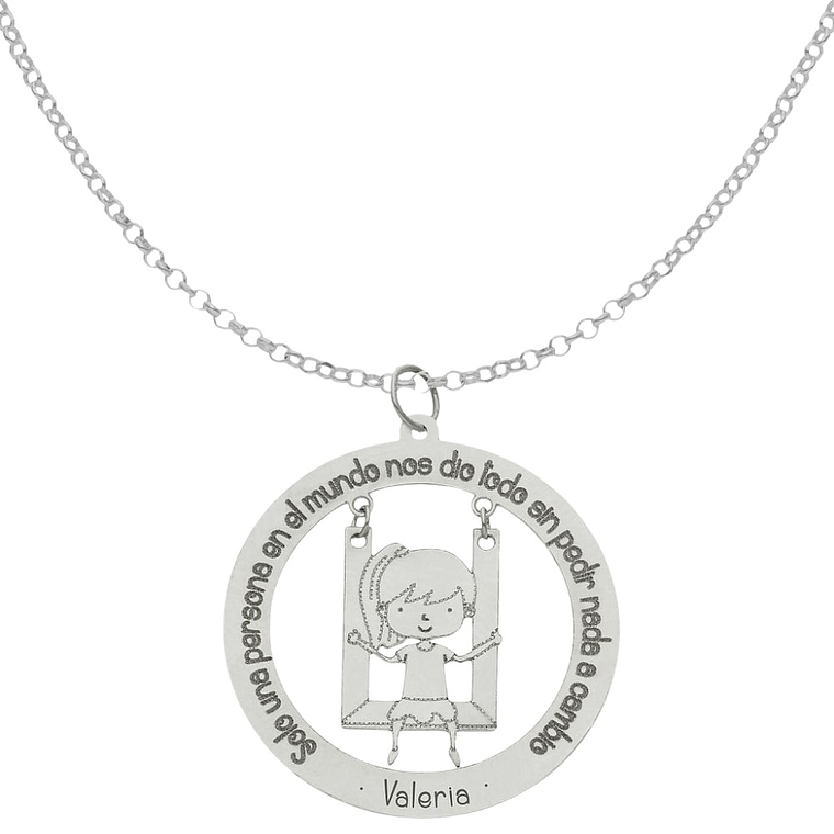 Gargantilla personalizada de niña y leyenda plata  1