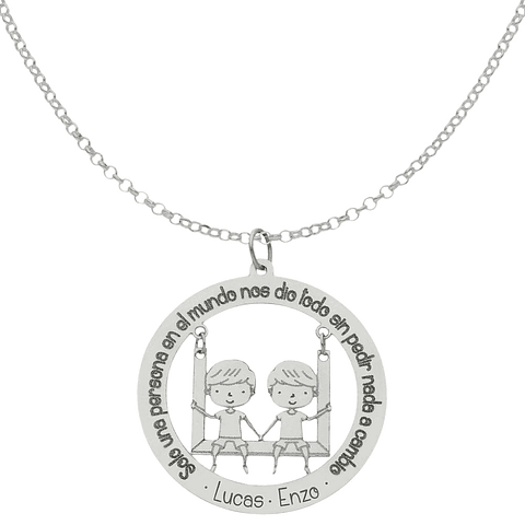 Gargantilla personalizada de niños plata