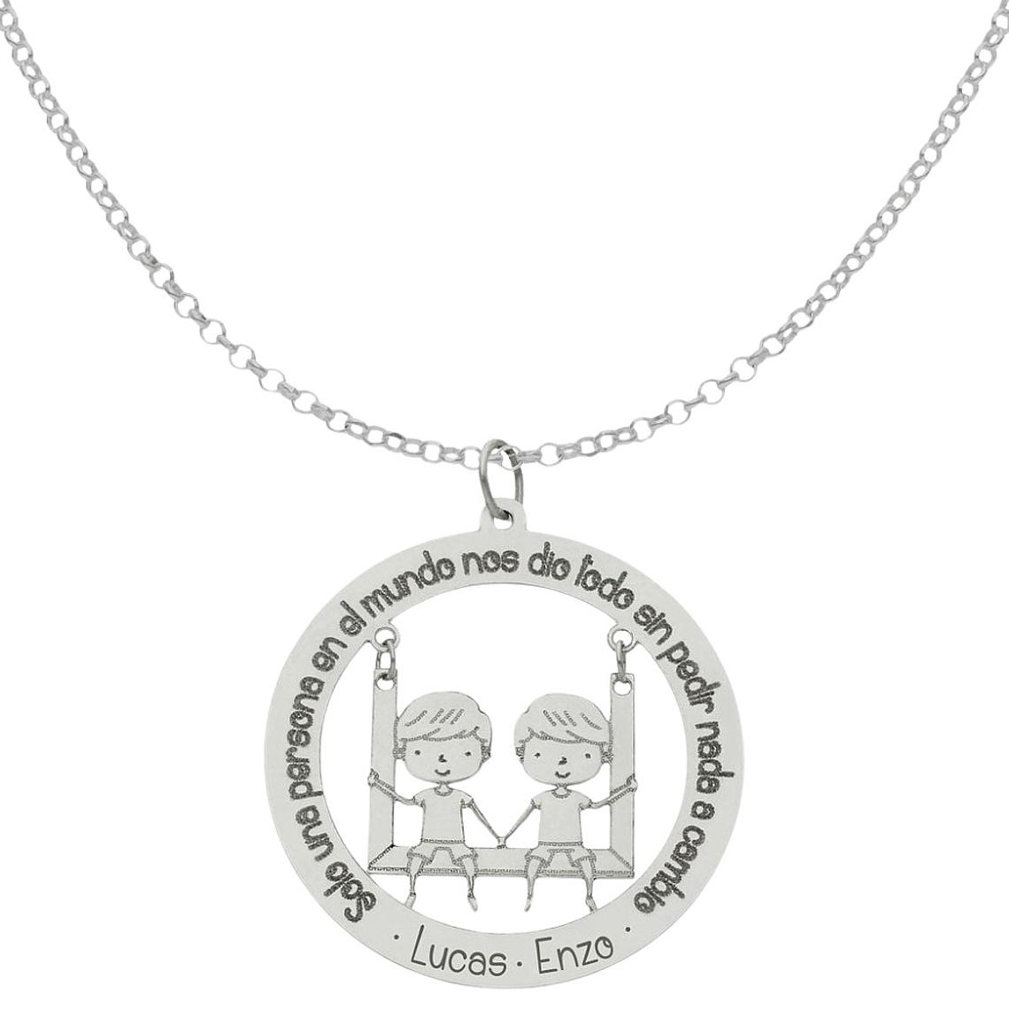 Gargantilla personalizada de niños plata 1