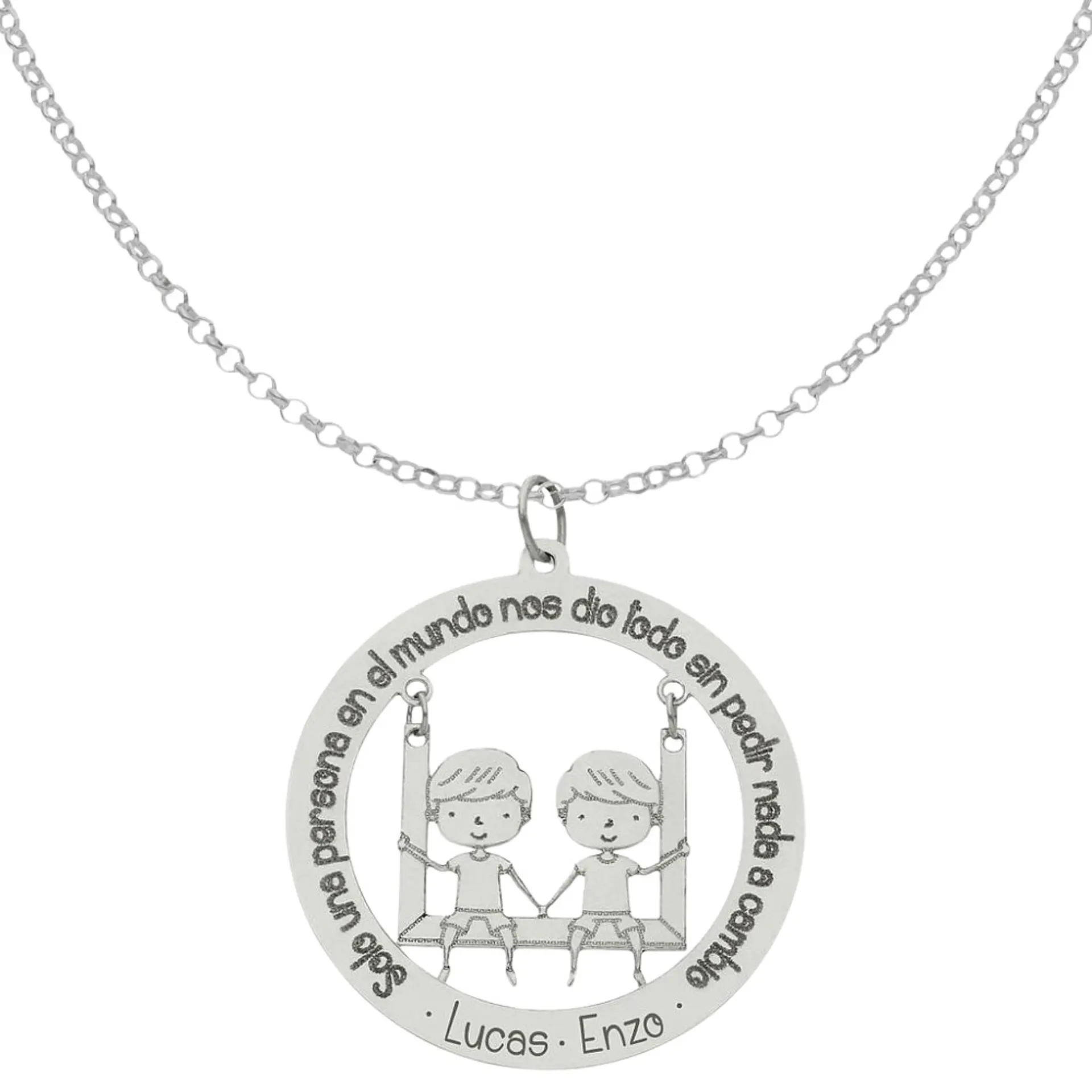 Gargantilla personalizada de niños plata 1