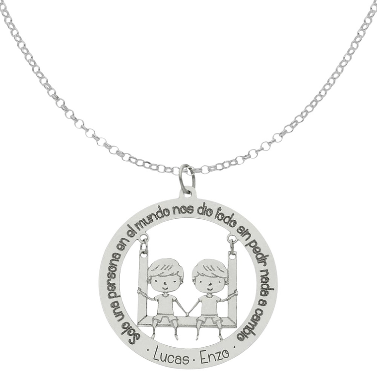 Gargantilla personalizada de niños plata 1