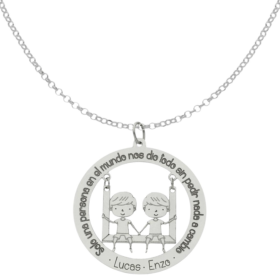 Gargantilla personalizada de niños plata 1
