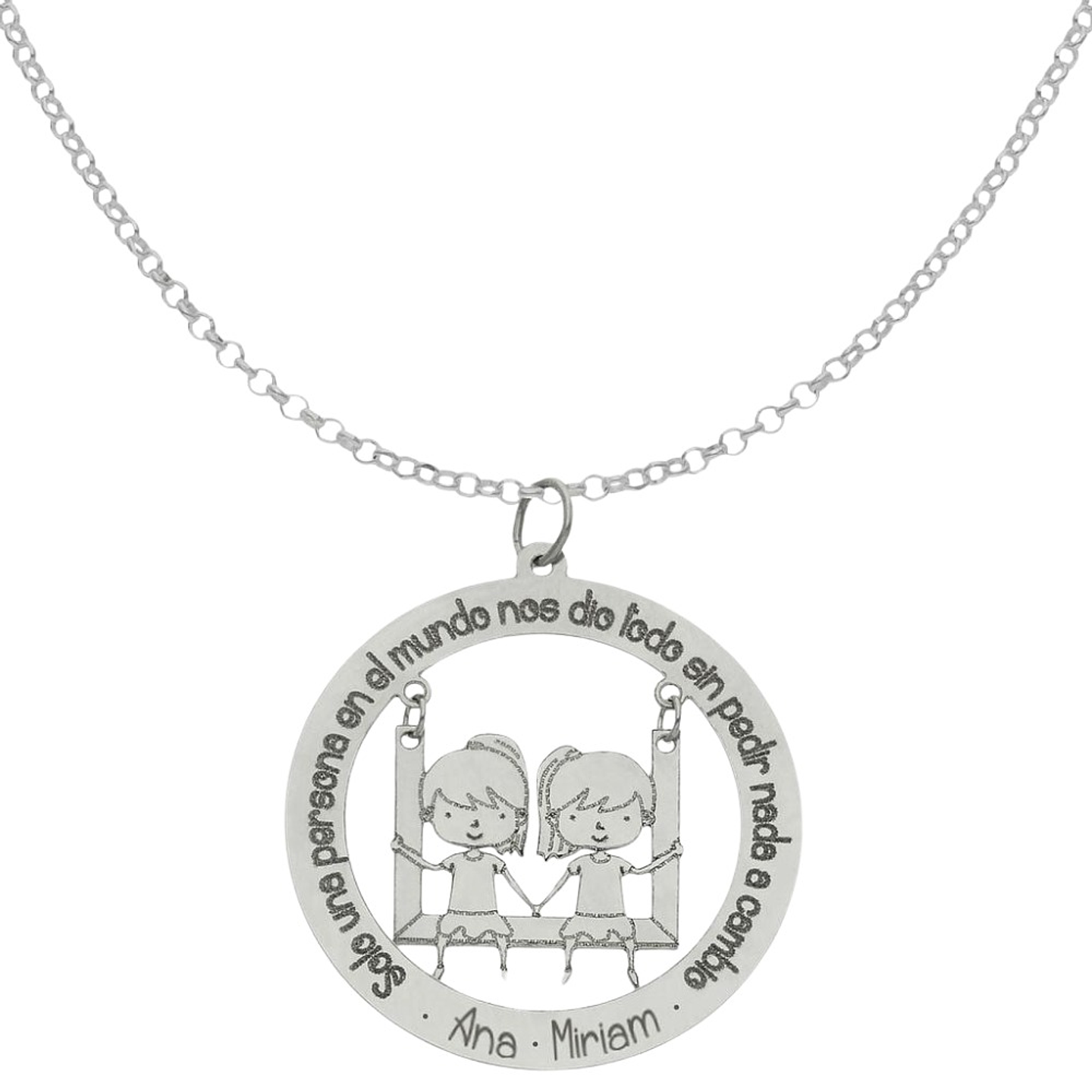 Gargantilla personalizada de niñas y leyenda plata 1