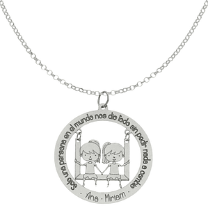 Gargantilla personalizada de niñas y leyenda plata