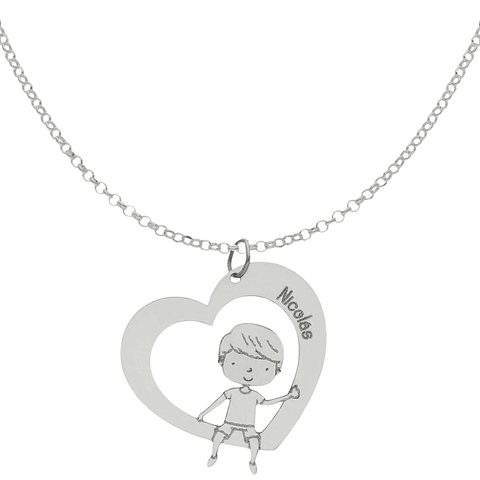 Gargantilla personalizada de niño con nombre plata 