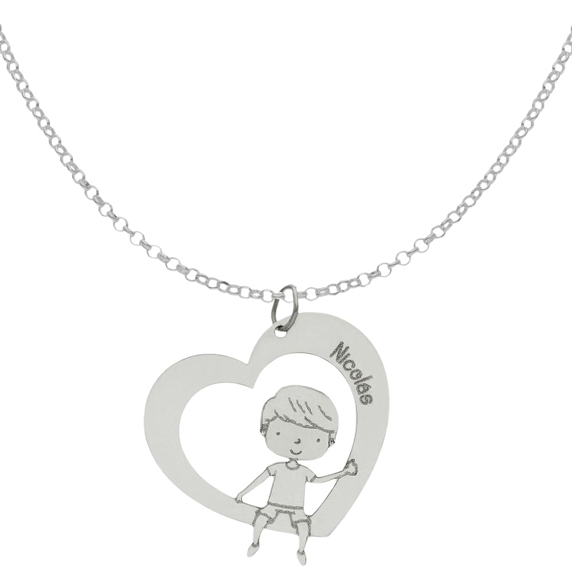 Gargantilla personalizada de niño con nombre plata  1