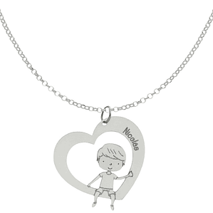 Gargantilla personalizada de niño con nombre plata 