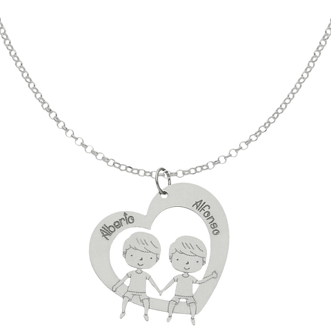 Gargantilla personalizada de niños con nombre plata